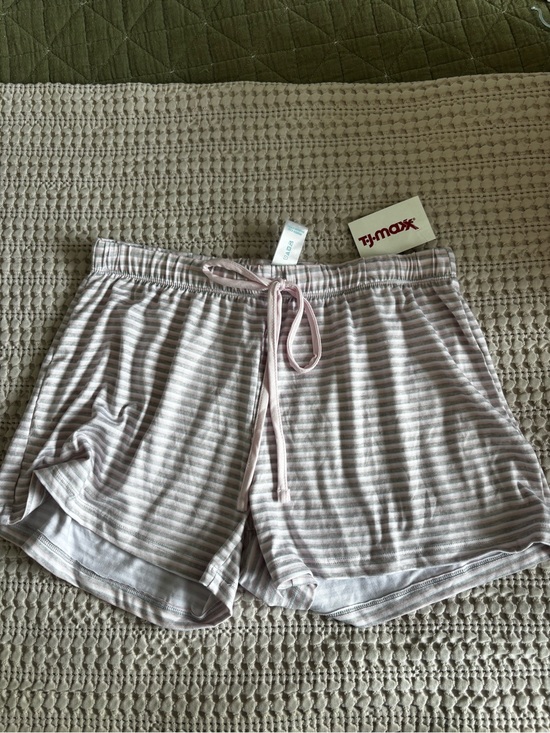 Other - Cozy Striped Knit Sleep Shorts - Pink & White